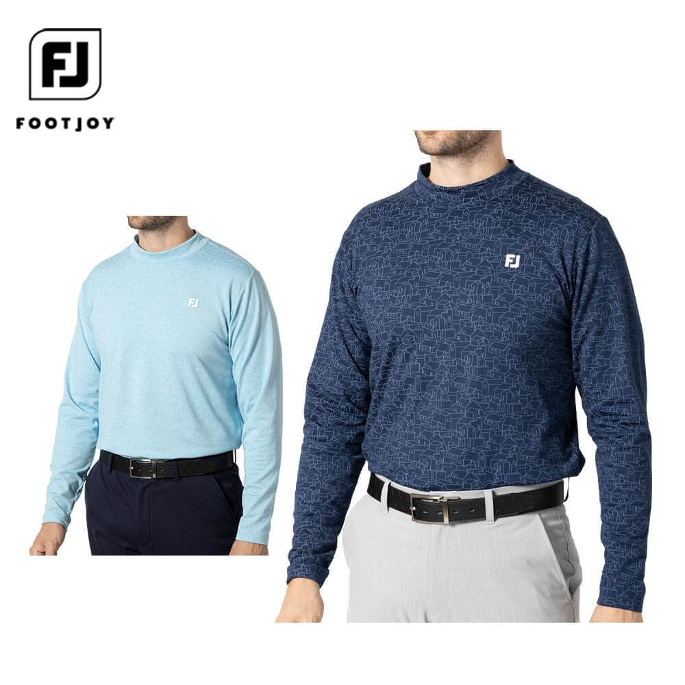 【全品P10倍＋秋冬ウェア10％割引クーポン配布中！】10/13まで　フットジョイ メンズ 保温 総柄プリント 長袖 モックネックシャツ FJ-F24-S17 [2024年モデル] ゴルフウェア [秋冬モデル 50％OFF] 特価