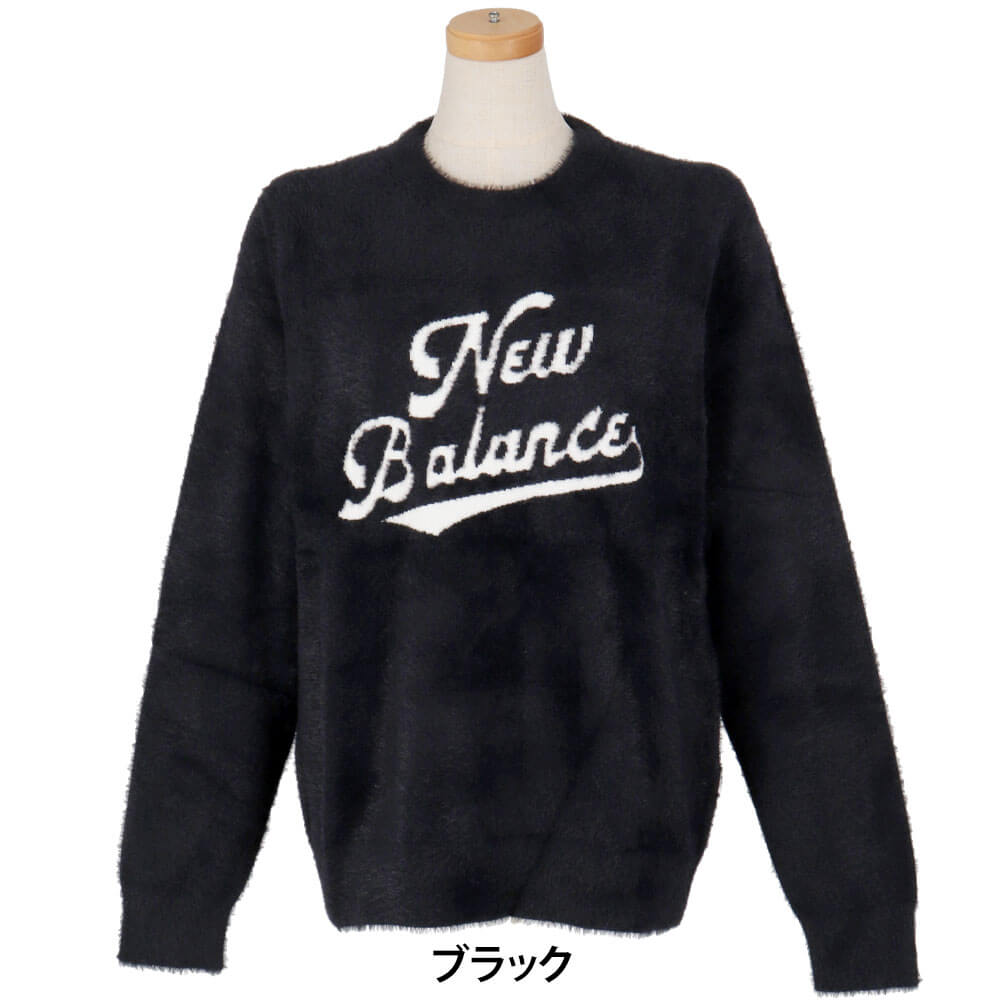 ニューバランス レディース 天竺編×ロゴダブルジャカード 長袖 クルーネック ニット セーター 012-5270504 ゴルフウェア [2025年秋冬モデル]