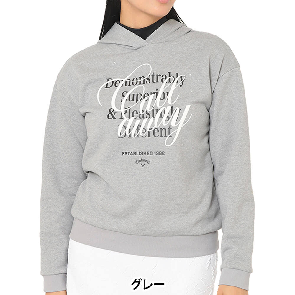 【ブラックフライデー♪最大10000円割引クーポン先行配布中！】　キャロウェイ レディース 長袖 プルオーバー スウェット パーカー C25217204 ゴルフウェア [2025年秋冬モデル]