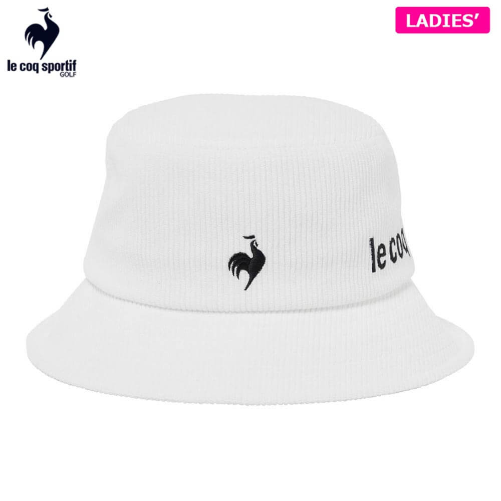 【全品10％割引クーポン開催中！】11/3まで　ルコック レディース コーデュロイ ハット LG5FCP71L WH00 ホワイト ゴルフウェア [2025年秋冬モデル]