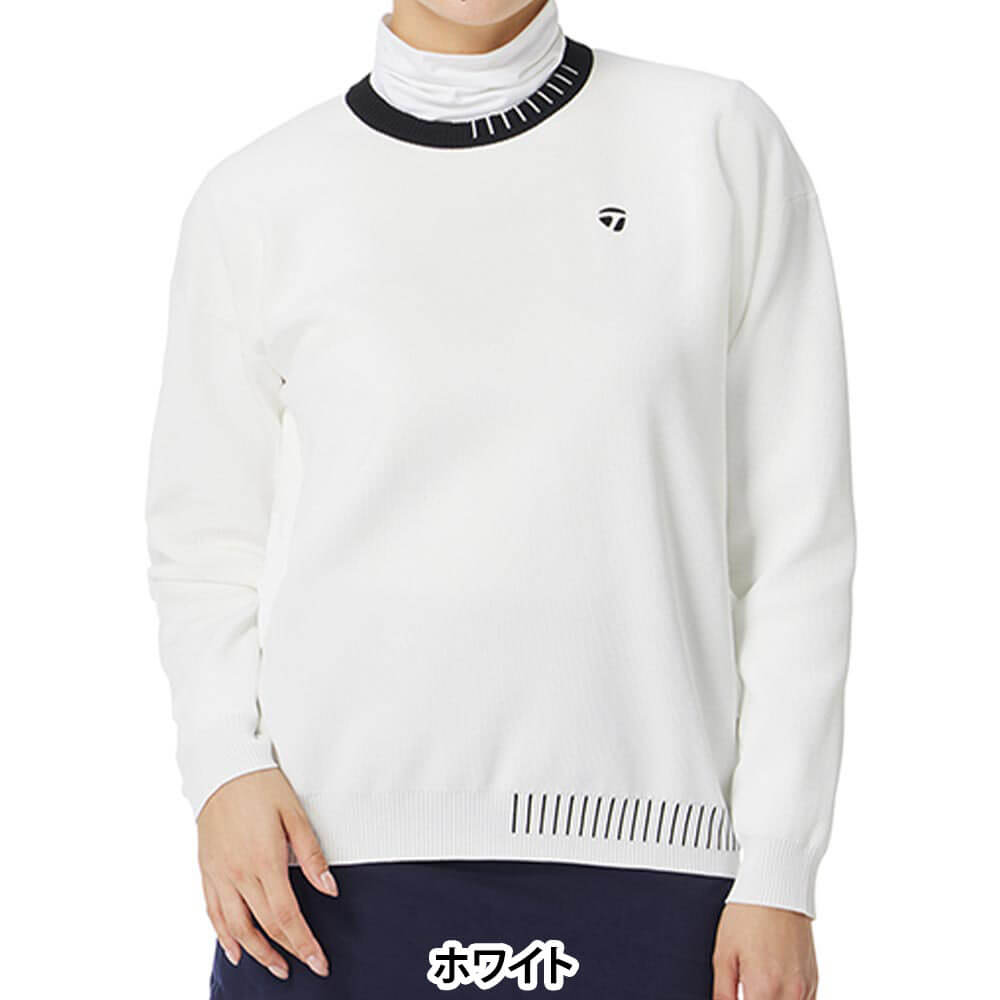 【全品10％割引クーポン配布中！】11/16まで　テーラーメイド レディース ステッチド 長袖 クルーネック セーター TL529 ゴルフウェア [2025年秋冬モデル]