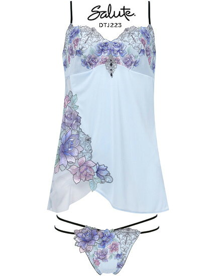 10%OFF&送料無料!【ワコール サルート】23グループベビードール風セットアップ