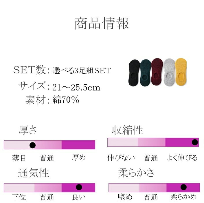 【送料無料】靴下 レディース フットカバー ソックス くるぶしソックス 3足セット | 靴下屋 滑り止め 脱げない くるぶし スニーカー あさばき 浅履き 綿 コットン 女子 女の子 学生 中学生 キッズ 通勤 通学 かわいい おしゃれ 25cm 22cm 3足 セット 3P まとめ買い k7-3