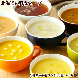 スープ 北海道の野菜スープ 5種類味から選べる 計15袋 詰め合わせ セット 即席スープ インスタントスープ 保存食 携帯 ポイント消化 送料無料 北海大和