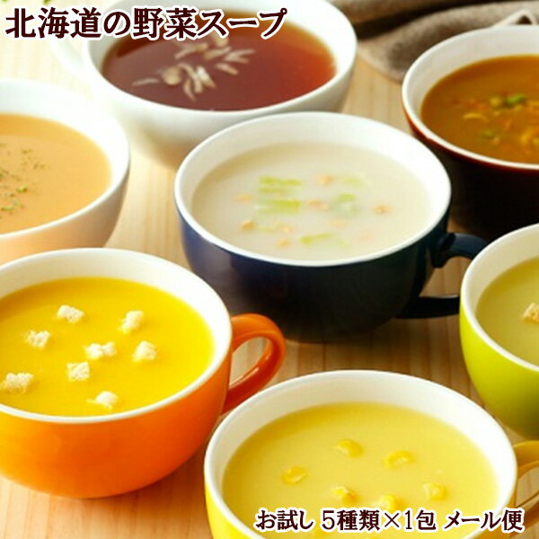 北海大和スープ 北海道の野菜スープ 5杯分 5種類 お試し 送料無料 メール便 ポイント消化 インスタントスープ 即席スープ 買い回り