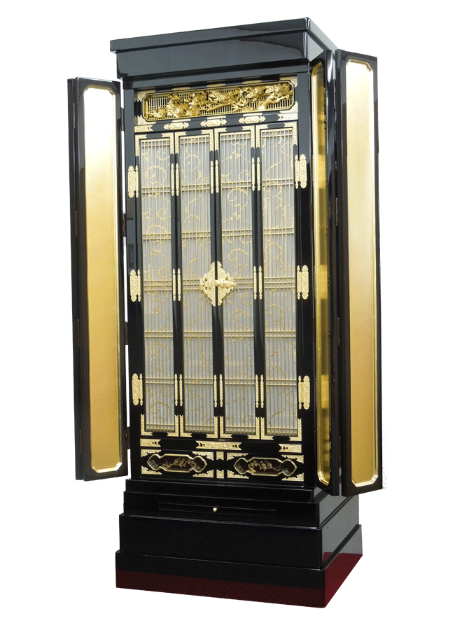 新寿（ことぶき） 仏壇 金仏壇 浄土真宗大谷派 大谷派 （ お東 ） 送料無料 京型欄間 15号 仏具付き セ..