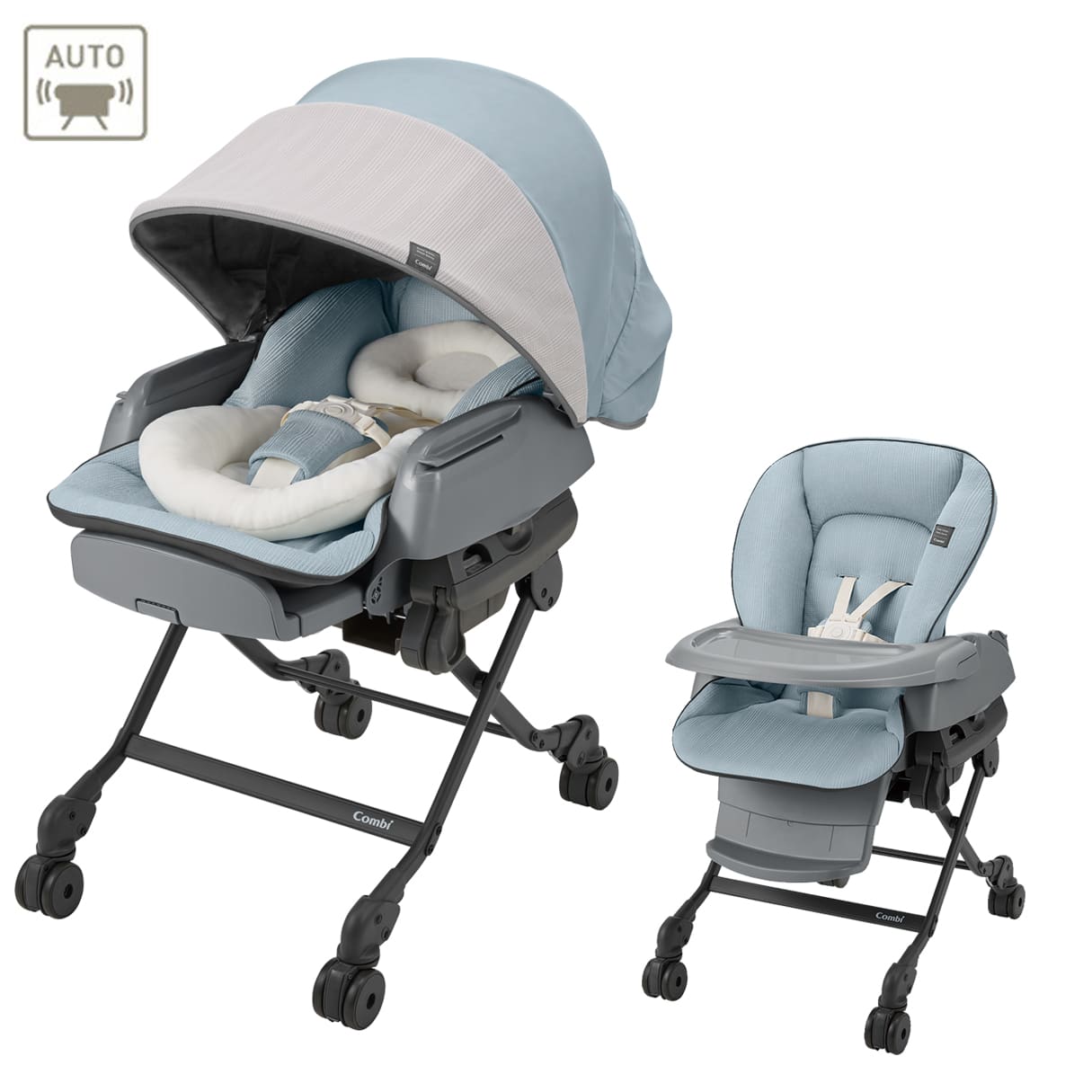 Baby Chairs - ハイローチェア combi コンビ ホワイトレーベル ネムリラ AUTO SWING BEDi Long スリープシェル EG 子供服 ベビー用品 【中古】 新着