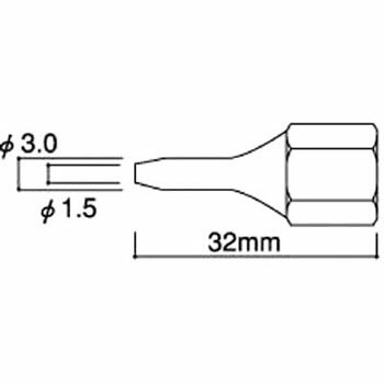 白光 HAKKO メルター804用 1.5MM 交換ノズル A1087 こて先 MELTER 804 ...