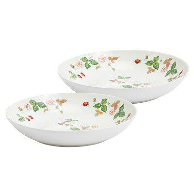 Rakuten - 送料無料 送料込 ウェッジウッド ワイルド ストロベリー カジュアル ボウル20cm ペア 1084574 内祝い お返し 出産内祝い 結婚内祝い 香典返し 粗供養 お彼岸 お供え 御供 快気祝い 快気内祝