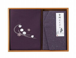 送料無料 送料込 刺繍入り二巾風呂敷&金封ふくさ H023 紫