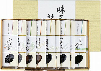 ●商品内容（商品サイズ）：（岩茸風味×2・小豆島のり×2・松茸昆布×2・しそ若布・ししゃも木くらげ・帆立わかめ・青唐あさりみそ）各80g （小麦）●生産国：JPN●賞味期間（製造日から）：365日間●箱サイズ：箱205×350×23mm瀬戸内海に浮かぶお醤油のふるさと小豆島で海の幸・山の幸を丹念に炊き上げた佃煮の詰合せです。※★マークが付いた商品は軽減税率の適用対象商品となります。 メーカー希望小売価格はメーカーカタログに基づいて掲載しています。 ギフト対応 当店はギフト専門店です。 出産内祝・結婚内祝・引出物・快気祝・全快祝・新築内祝・成人内祝・入学内祝・初節句内祝等各種内祝をはじめ、就職祝い・敬老祝い・還暦祝い・退職祝い・退職記念等記念品や各種お祝い、香典返し、満中陰志、一周忌、三回忌・七回忌のお返し、母の日・早割 早期$その他様々なギフトシーンにもお使いください。 定番の贈り物・お祝い・お返し　内祝 内祝い 出産内祝い 命名内祝い 快気祝 快気内祝 全快祝　お見舞い お見舞御礼 お餞別入園内祝い 入学内祝い 卒園内祝い 卒業内祝い 就職内祝い 新築内祝い 引越し内祝い 開店内祝い ウェディングギフト ブライダルギフト 引き出物 結婚引き出物 結婚引出物 結婚内祝い二次会 披露宴 お祝い 御祝 結婚式 結婚祝い 出産祝い 初節句 七五三 入園祝い 入学祝い 卒園祝い 卒業祝い 成人式 就職祝い 昇進祝い 新築祝い 上棟祝い 引っ越し祝い 引越し祝い 開店祝い 退職祝い 快気祝い 全快祝い 初老祝い 還暦祝い 古稀祝い 喜寿祝い 傘寿祝い 米寿祝い 卒寿祝い 白寿祝い 長寿祝い 金婚式 銀婚式 ダイヤモンド婚式 結婚記念日 ギフト ギフトセット 成人式 初節句 粗品 記念品 二次会 景品 周年記念 コンペ景品 誕生日 贈答品 一周忌 三回忌 法事引出物 香典返し 初盆　新盆　 志 回忌法要 還暦御祝い 開店お祝い 退職 卒業記念品 お餞別 心ばかり 御返し お礼 御祝い 引越挨拶 引越御挨拶 挨拶 御挨拶 ごあいさつ ご挨拶 新築内祝 周年記念 ギフト 誕生日 季節の贈り物・各種お祝い・プレゼント　 お中元 お歳暮 御年賀　年賀 寒中見舞い 暑中見舞い 残暑見舞い 暦祝 還暦御祝 還暦お祝い 開店祝 開店御祝 開店御祝い 開店祝い 餞別 出産祝い 出産お祝い 御祝い ご出産御祝い 入学祝い 卒業祝い 就職祝い 引越し祝い 子供の節句 子供の日 ひな祭り　 七五三 セット 詰め合わせ 贈答品 ごあいさつ ご挨拶 御挨拶 プレゼント 引越し 引越しご挨拶 記念日 誕生日 父の日 母の日 敬老の日 記念品 卒業記念品 定年退職記念品 ゴルフコンペ コンペ景品 景品 賞品 粗品 ホワイトデー 七夕 ハロウィン 七五三 クリスマス　 ギフト対応について 　　こちらの商品はのし紙、ラッピング、メッセージカードをご指定いただけます。