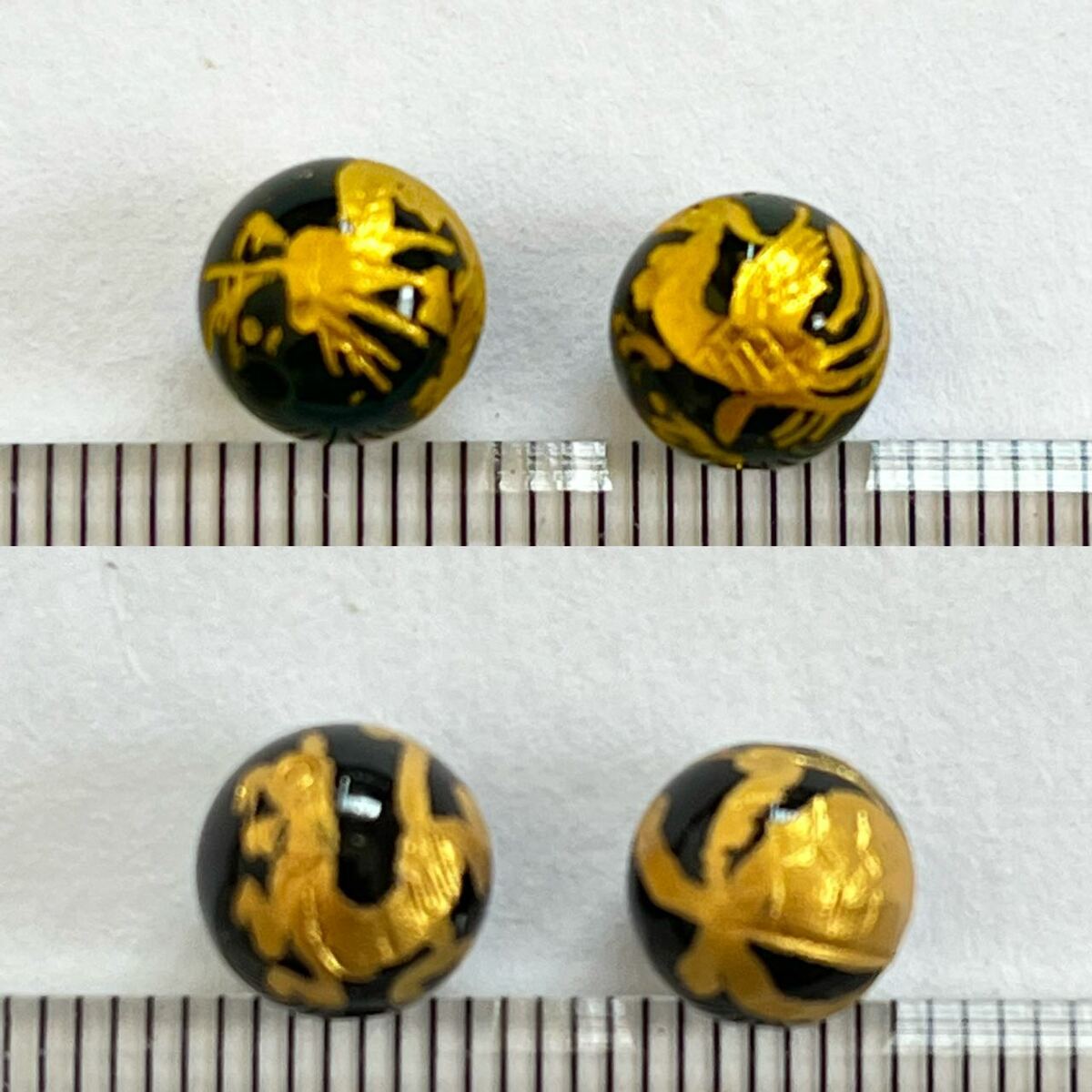 オニキス 手彫り 風水 四神獣 8mm 金色 ...の紹介画像3