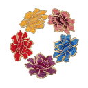 レース 花 薔薇 葉 ブルー 1枚 素材 花 ケミカル モチーフ 刺繍 花芯 立体感 ミックス色 花葉柄 単位一枚 全五色
