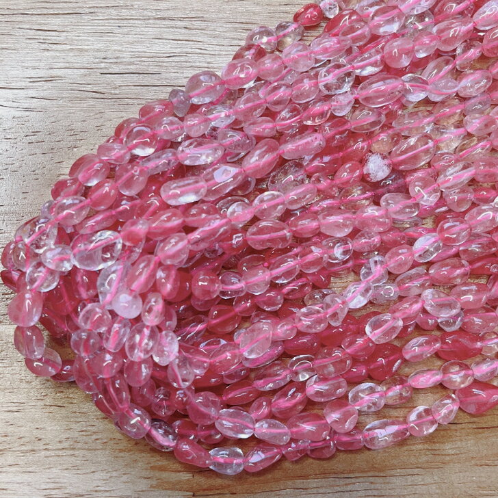 乐天商城 - 赤水晶 ライス 約6x9mm38cm 連売り。
