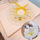 レトロな花柄がキュート 花柄チョーカー ペット用品 鈴 レース イエロー ピンク 猫 犬