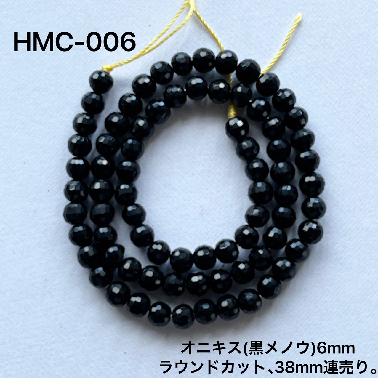 乐天商城 - オニキスラウンド多面カット約6mm，38cm連売り。