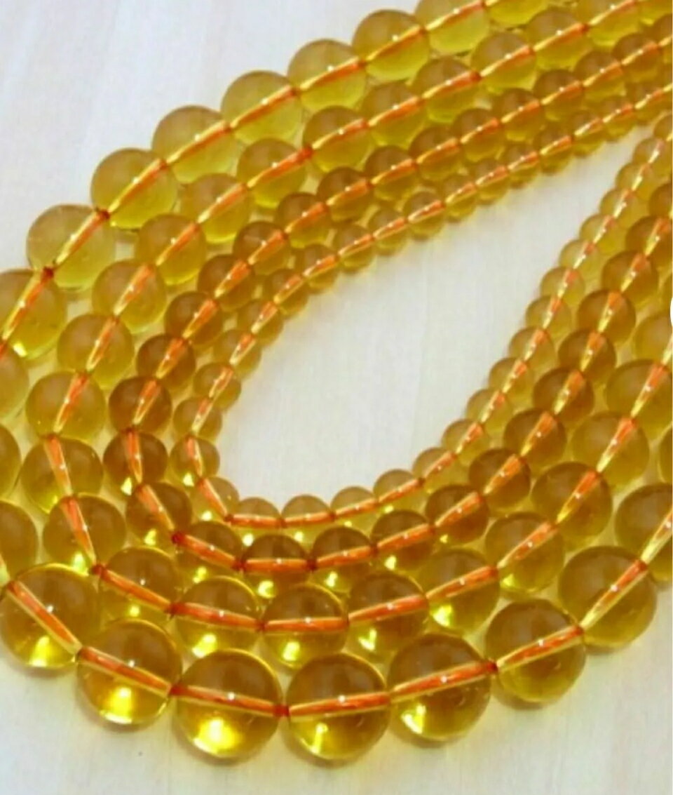 シトリンAA級ラウンド　6mm、38cm連売り