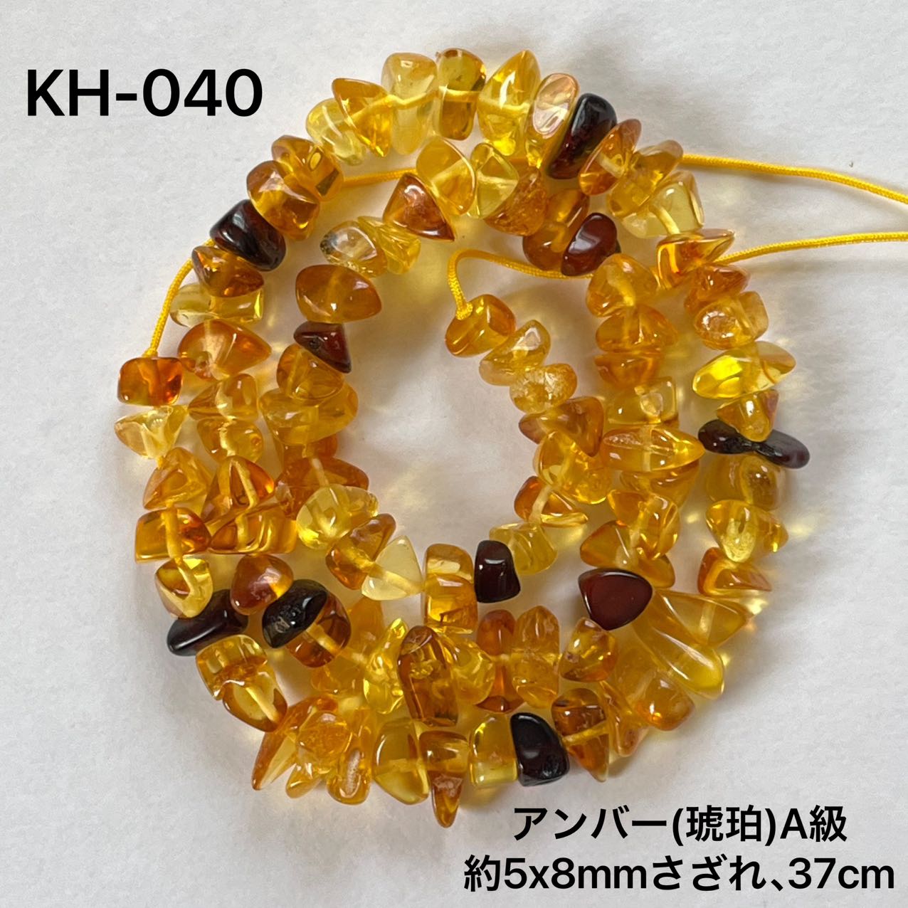 乐天商城 - 天然琥珀ビーズA級約5x8mm37cm連。