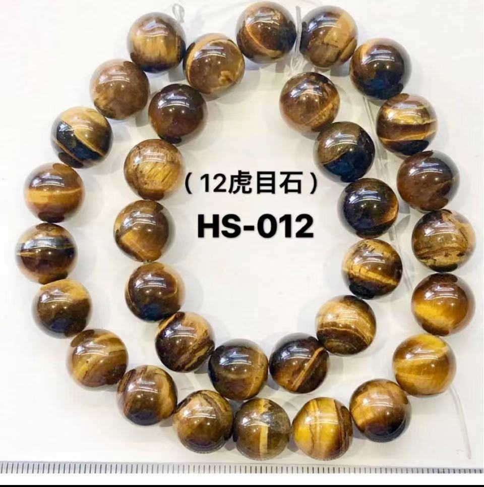 乐天商城 - 送料無料　タイガーアイA級ラウンド12mm、37cm連売り。