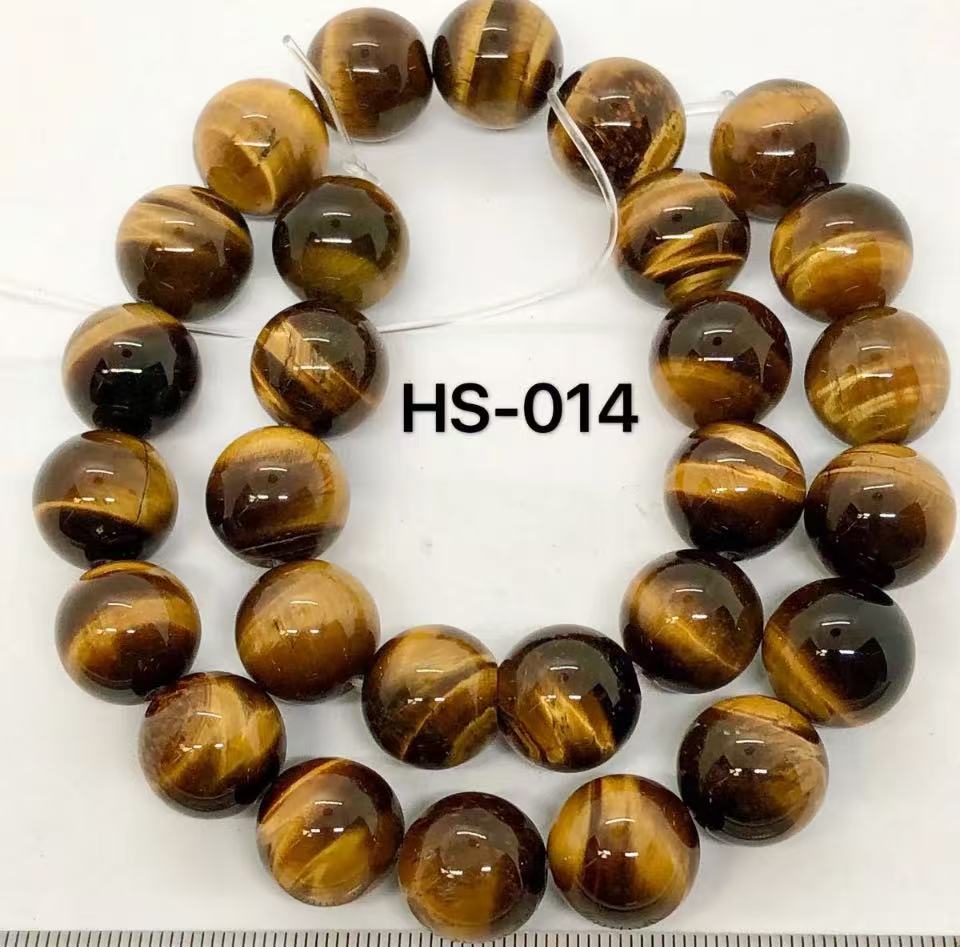送料無料　タイガーアイA級ラウンド14mm、37cm連売り。