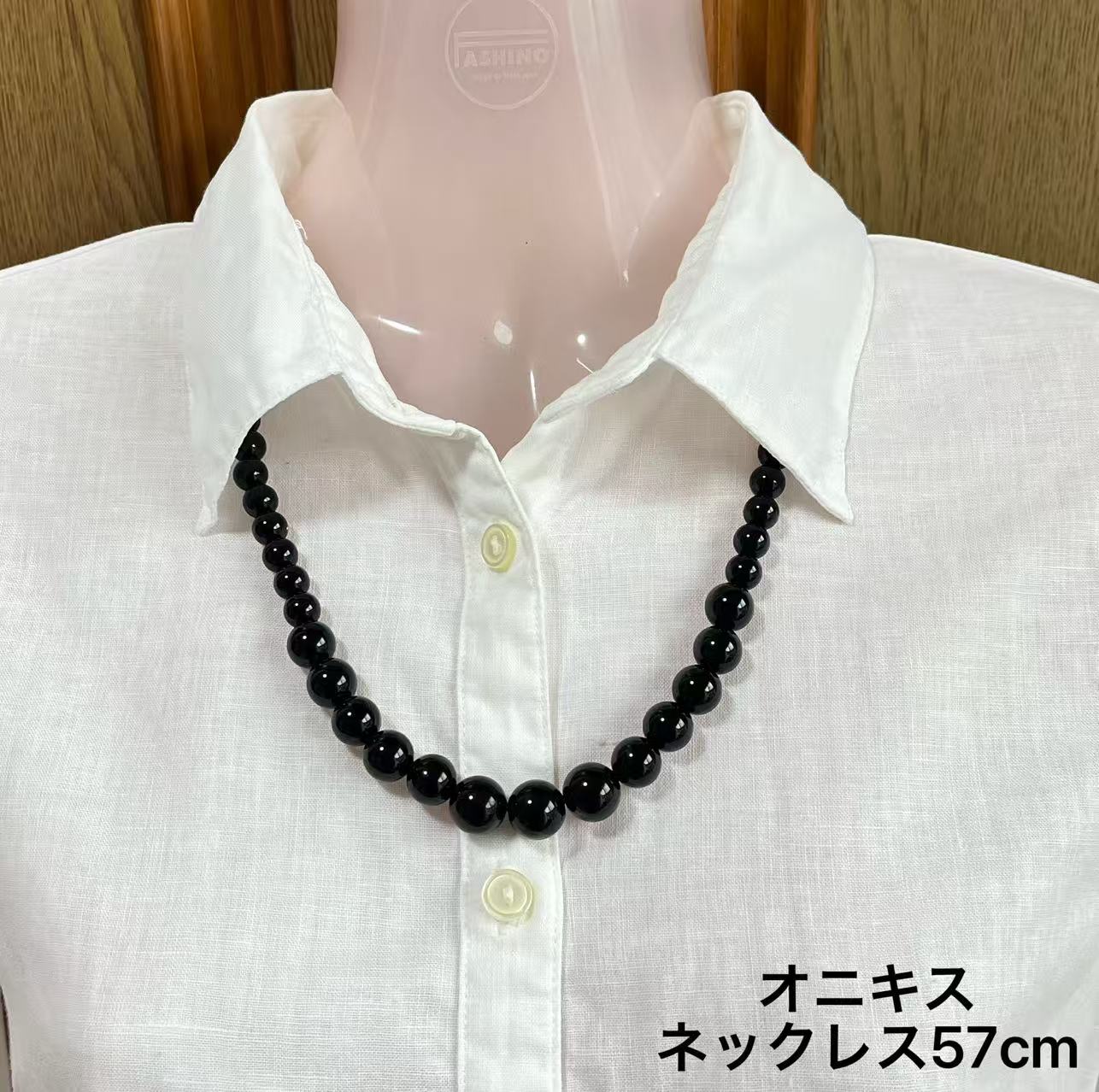 Necklaces, Pendants - オニキスラウンド8-12mm，約57cmネックレス。