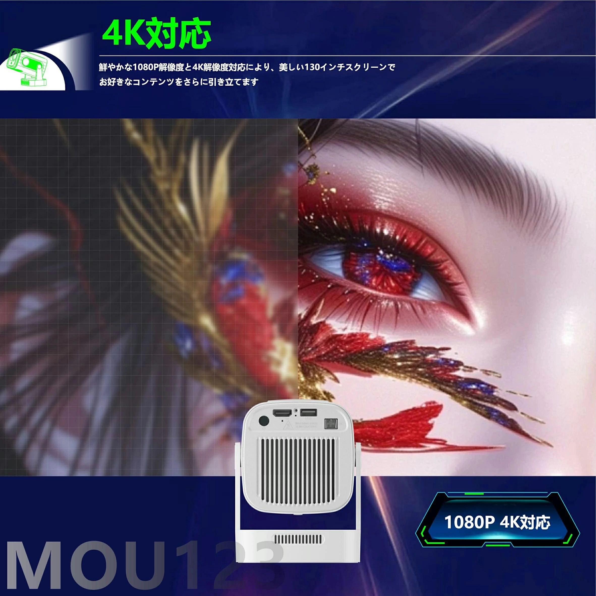 プロジェクター 壁.天井投影可能 超小型&180°回転プロジェクター 小型 家庭用 Andr...