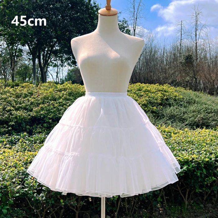 パニエ ロリィタ 45cm フリルいっぱい 4層 オーガンジー ペチコート チュチュスカ...