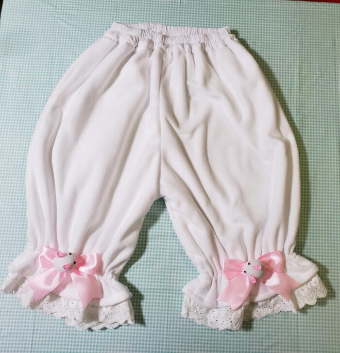 ウサギ リボン ロリータ ドロワーズ インナー 秋冬 かぼちゃパンツ うさちゃんマスコット チュチュ あったか パニエ ルームウエア パン