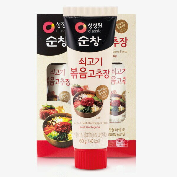 [清浄園] スンチャン 牛肉入り炒めコチュジャン/60g チューブ味付け キャンプ用 牛そぼろ入り