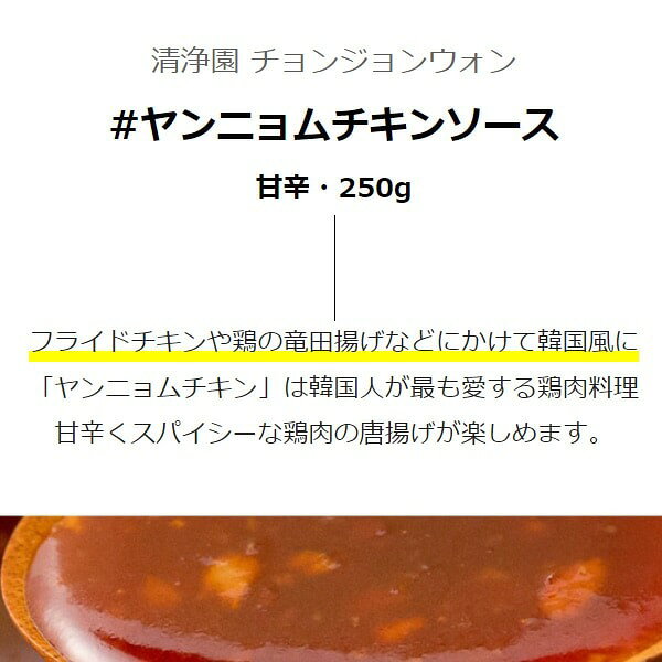 Good Korea Martの[清浄園] ヤンニョムチキンソース/250g O'Food 鶏揚げソース フライドチキン スパイシー たれ｜アングル2