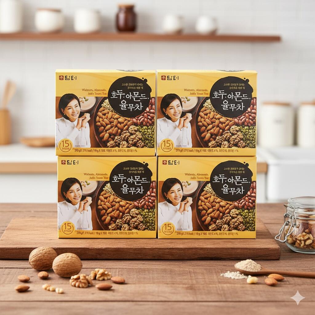 [ダムト] クルミ アーモンド ハトムギ茶 ユルム茶 4個セット / 粉末状・18g×15包入×4個 ハトムギ茶 伝..