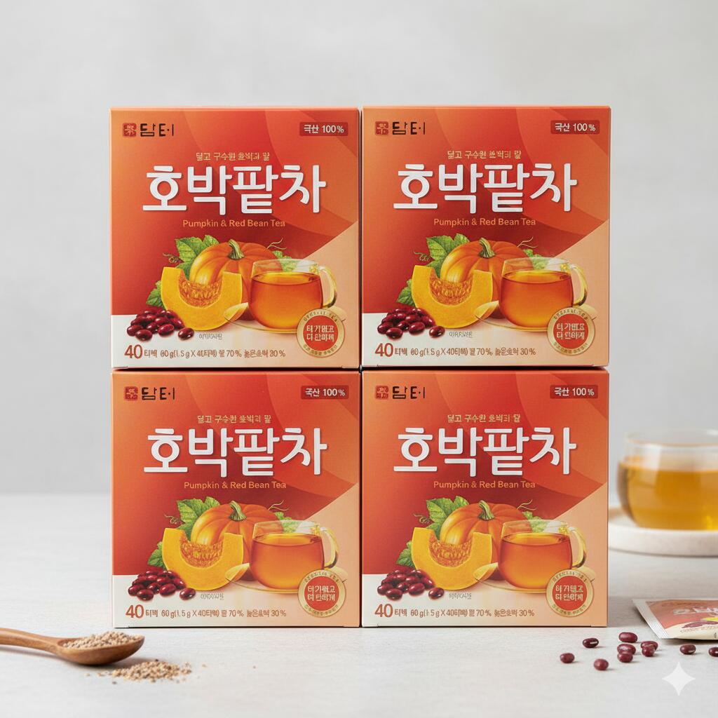 [ダムト] カボチャ小豆茶 / 1.5g×40包(ティーパック) ×4個オールドパンプキン 小豆 薬膳茶 韓国茶 お茶..