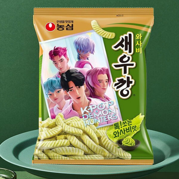 [農心] わさびセウカン わさびえびせん / 70g デモンハンターパッケージ Demon Hunters KPOP コラボ 限定パッケージ ワサビ味のエビスナック 韓国お菓子 サクサク(4)