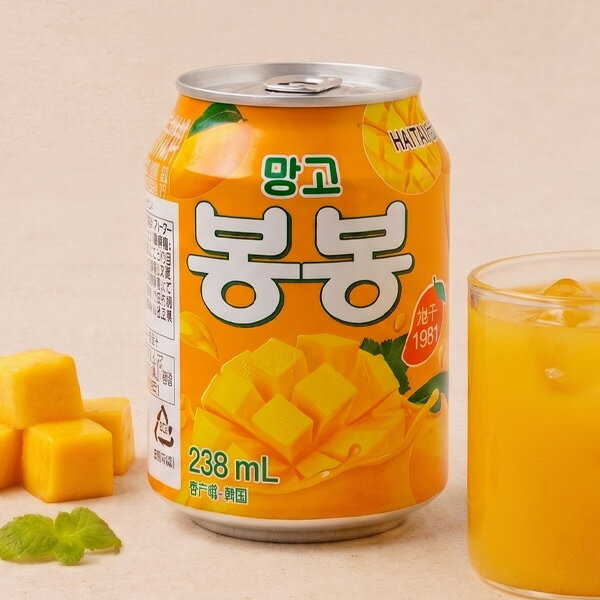 樂天商城 - [ヘテ] マンゴ ボンボンジュース 果肉入り / 238ml つぶつぶ マンゴ bongbong mango 果肉入りのロングセラー清涼飲料水
