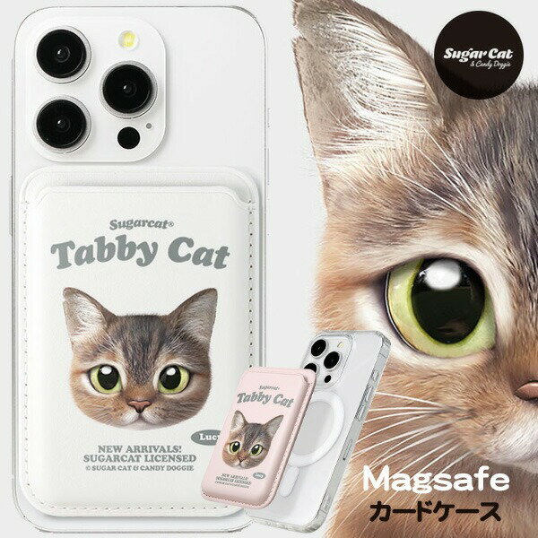 [sugarcat] MagSafe カードケース トラネコ tabby cat / トラネコデザイン マグセーフ MagSafe対応 レザーウォレット カードケース シュガーキャット ペット #クリックポスト 強力磁石 ウォレット iphone magsafe ケース iphone15promax カードケース マグセーフのサムネイル