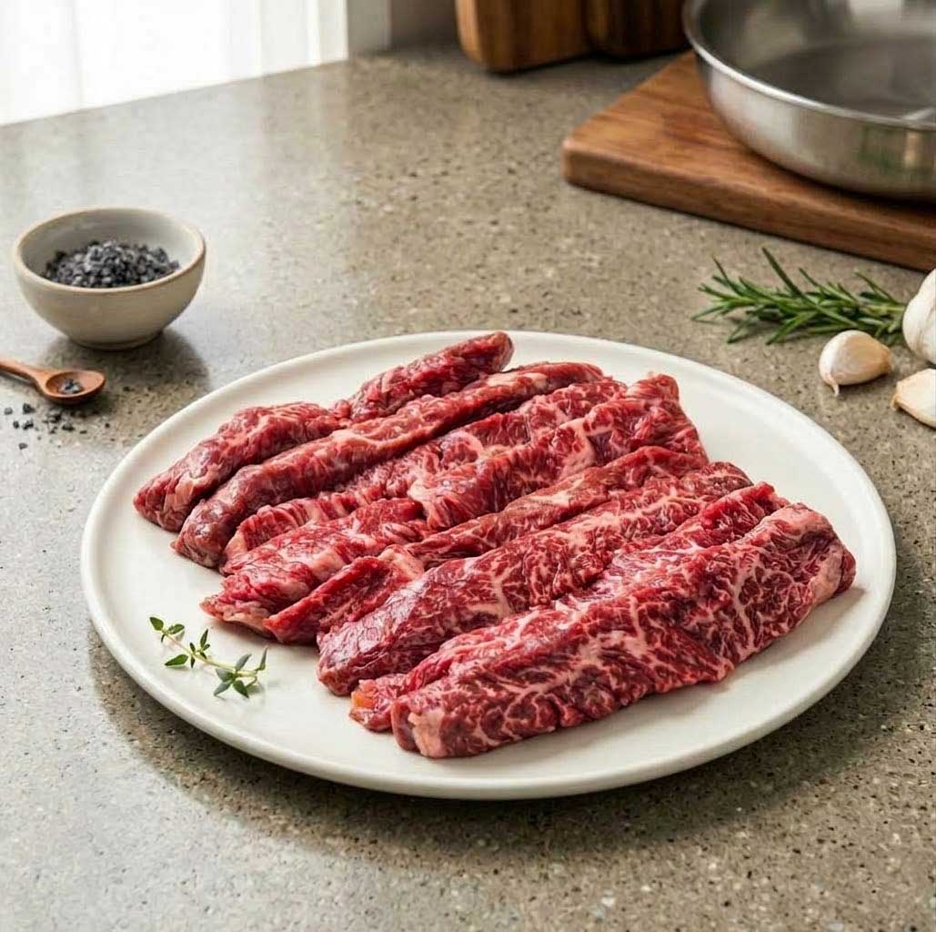 Good Korea Martの[牛肉] 牛上ハラミ スライス US産 250g~500g アメリカ産 選べる 厚きり 小分け キャンプ飯 ジューシー 柔らかい 旨味 希少部位 焼肉 焼き肉 焼肉 BBQ バーベキュー （冷凍）｜アングル2