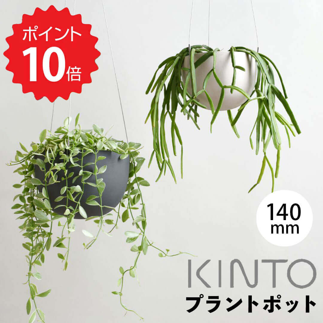 キントー KINTO プランポット201 140mm ベージュ 29227 プランター 植木鉢 室内 吊るす 軽い 軽量 おしゃれ 観葉植物 多肉植物 かわいい 鉢底穴 樹脂製 ワイヤー エアプラント