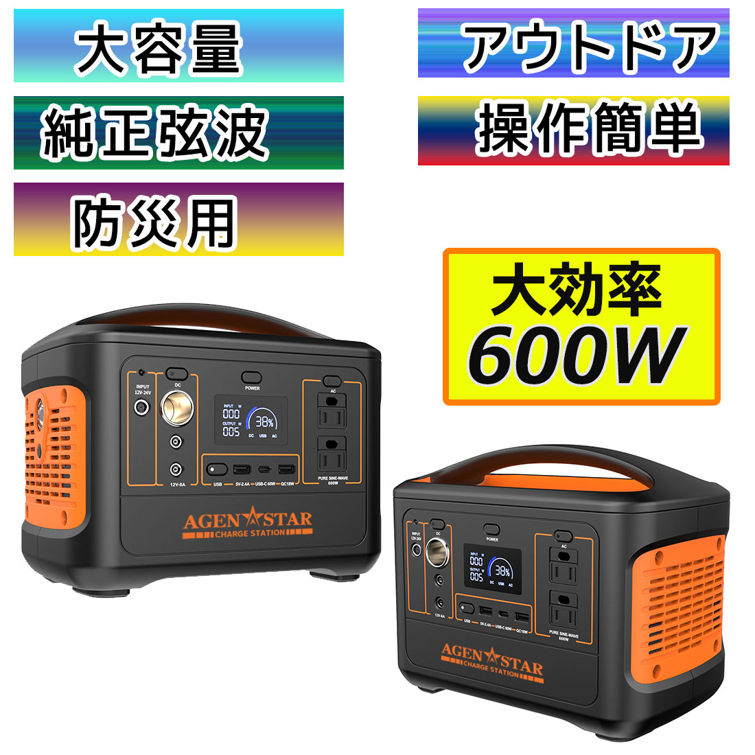 ポータブル電源 大容量 568Wh 【50%off】キャンプ 災害 防災 家庭用蓄電池 600W 小型発電機 災害 アウトドア 正弦波 キャンプ 緊急用電源 ソーラー充電 車中泊 ACコンセント 急速充電 防災グッズ 地震 停電 バッテリー 旅行 実家