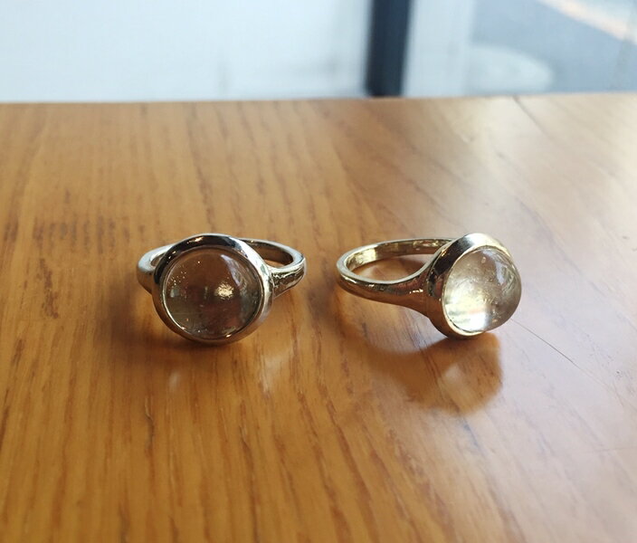 Joli&Micare(ジョリー&ミカーレ) リングクオーツリング 13号 水晶 カボッション シンプル ゴールド ギフト