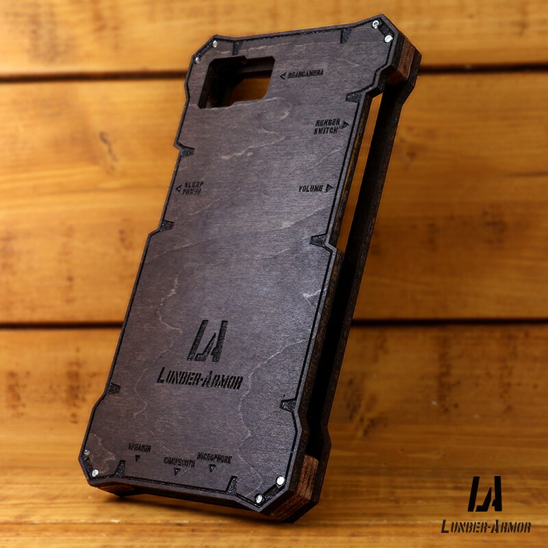 iPhone16e ケース 木製 ウッドケース 耐衝撃 木のケース 本革 タイプ1 かっこいい 天然素材 ミリタリー LUNBER ARMOR かっこいいケース -LBAM