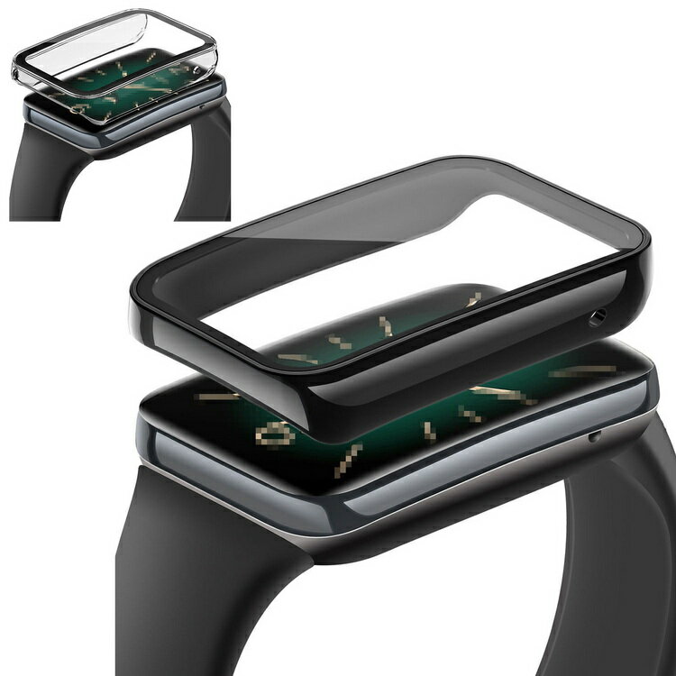 Xiaomi Smart Band 7 Pro ケース ガラスフィルム ケース カバー 曲面対応 液晶保護カバー シャオミ スマートバンド7 プロ ハードケース 保護ケース フィルム一体型 強化ガラス付き 装着簡単 シャオミー