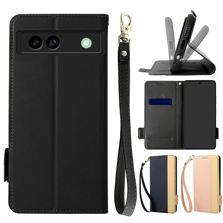 Pixel8a ケース 手帳型 カバー PUレザー 手帳型レザーケース ストラップ付き スタンド機能 カード収納 かっこいい おしゃれ PUレザーケース Google グーグル ピクセル8a アンドロイド おすすめ おしゃれ スマートフォン/スマホケース/カバー ストラップ穴