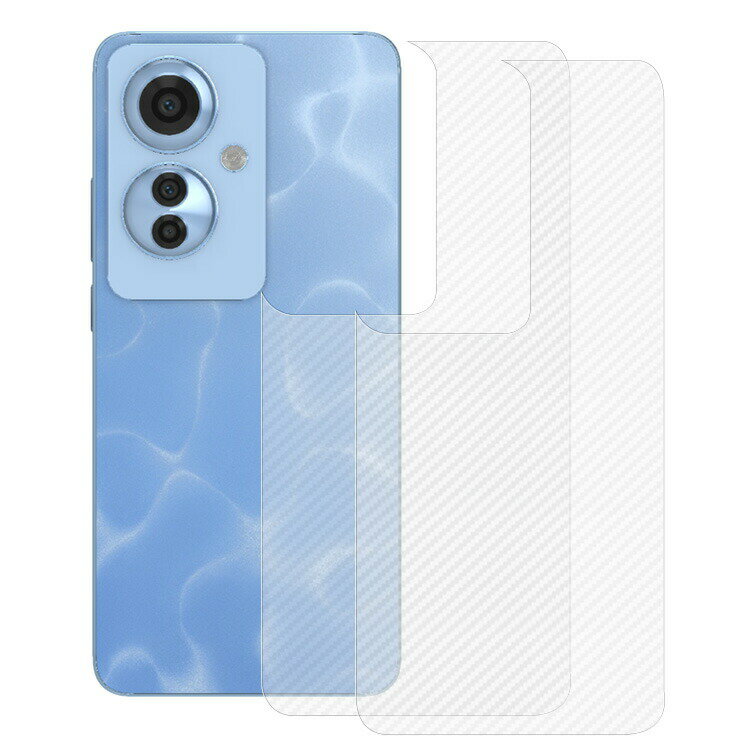 OPPO Reno11 A フィルム 背面保護フィルム Reno11 F 5G カーボン調 半透明 2枚入り 背面保護 バックフィルム かっこいい オッポ リノ11 / リノ11 F 5G おすすめ おしゃれ アンドロイド 背面保護ステッカー