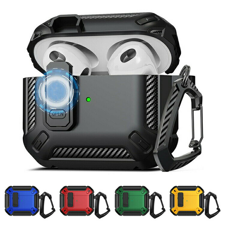 AirPods4 ケース AirPods 4 保護カバー 2重構造 カラビナ付き 耐衝撃 おしゃれ おすすめ Apple アイホン エアーポッズ 第4世代 2024モデル ワイヤレスイヤホン 傷防止 ケース ヘッドホン アップル 保護ケース カバー