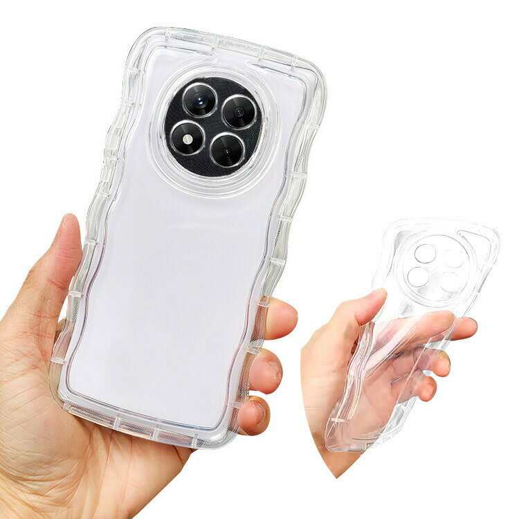 Redmi Note 14 Pro 5G クリアケース ウェーブ 波型 なみなみ カバー クリア 透明 TPU ソフト ケース 波状 可愛い お洒落 かわいい シンプル 小米 シャオミ レッドミー ノート14 プロ 5G おすすめ おしゃれ シャオミー レドミー(2)