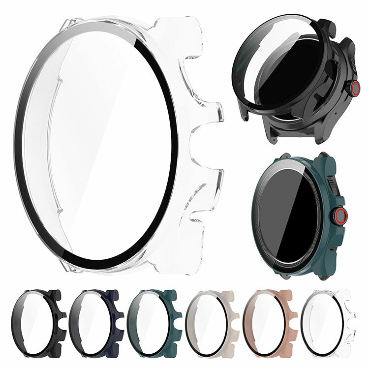 Ticwatch Pro 5 Enduro ケース カバー 液晶面強化ガラス 全面保護 液晶保護ケース 単色/クリア フィルム一体 ハードケース Mobvoi モブボイ TicWatch プロ5 Enduro