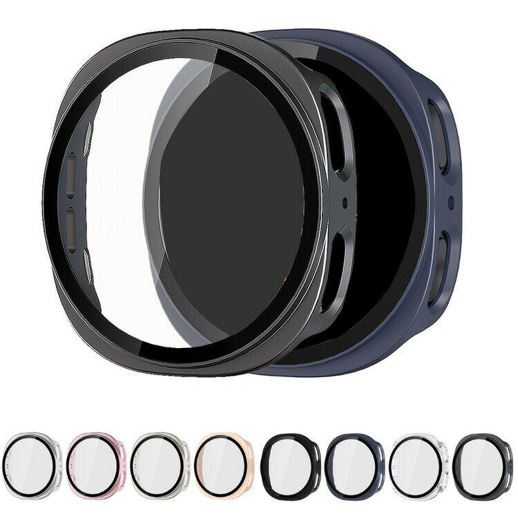 Galaxy Watch 8 ケース 耐衝撃 カバー 強化ガラス ガラスフィルム付き 全面保護 液晶保護ケース Samsung サムスン ギャラクシーウォッチ8 40/44mm 単色/クリア フィルム一体 ハードケース(2)