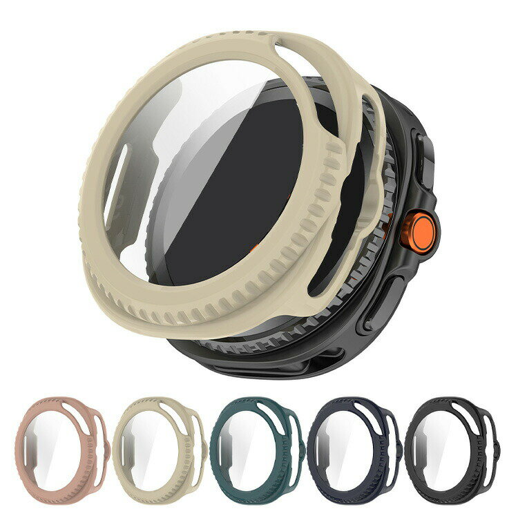 Galaxy Watch 8 Classic ケース 耐衝撃 カバー 強化ガラス ガラスフィルム付き 全面保護 液晶保護ケース Samsung サムスン ギャラクシーウォッチ8クラシック 46mm 単色/クリア フィルム一体 ハードケース