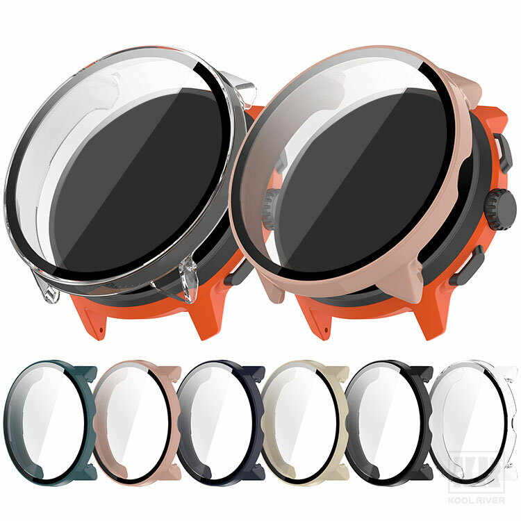 SUUNTO RUN ケース カバー 液晶面強化ガラス 全面保護 液晶保護ケース 単色/クリア フィルム一体 ハードケース スント ラン