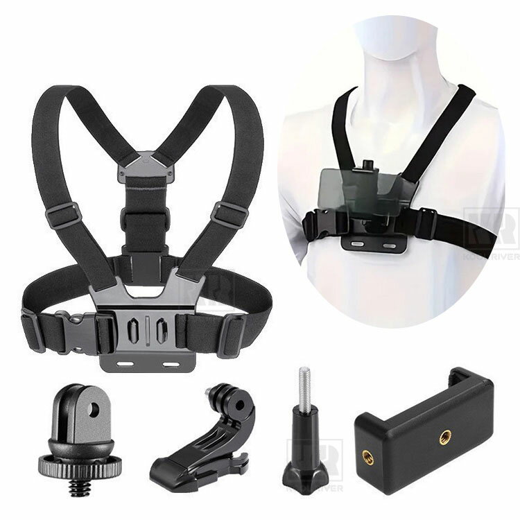 チェストストラップマウント 自転車撮影セット チェストマウントハーネス スマホ スマホブラケット 両..